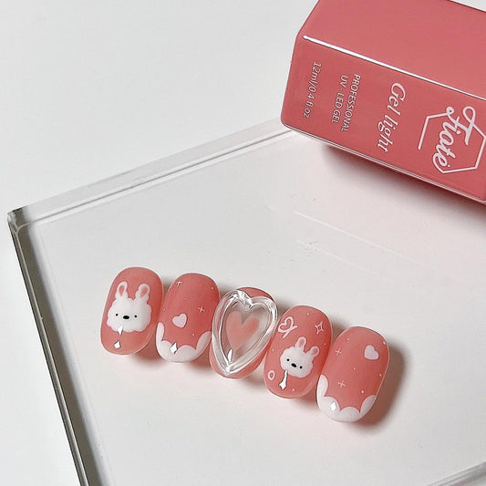 Coral Bunny | Korean style nailsart collection